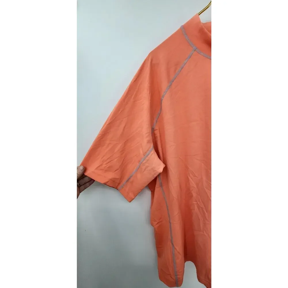 New NWT Coolibar Tulum Short‎ Sleeve Surf Rash Guard XXL Orange
